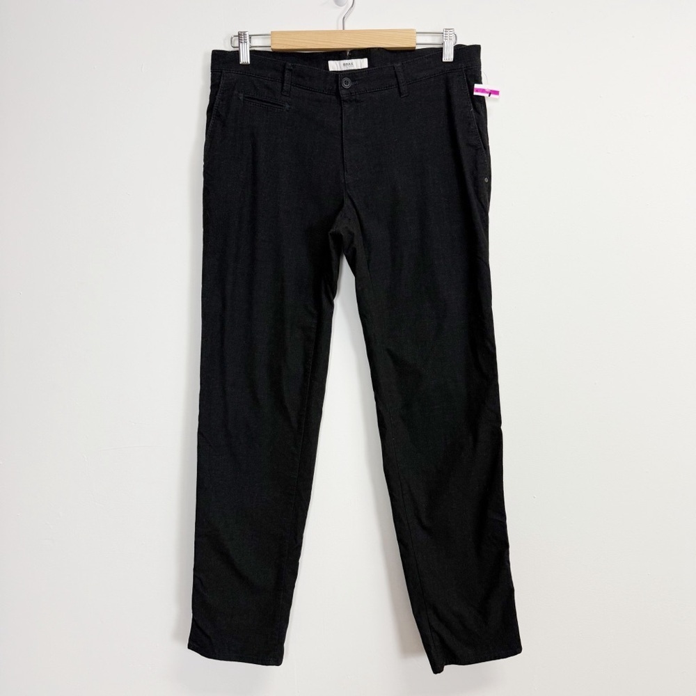 Brax Pants Mens 34x32 Black Fabio IN Modern Fit Dress Casual Stretch Blend